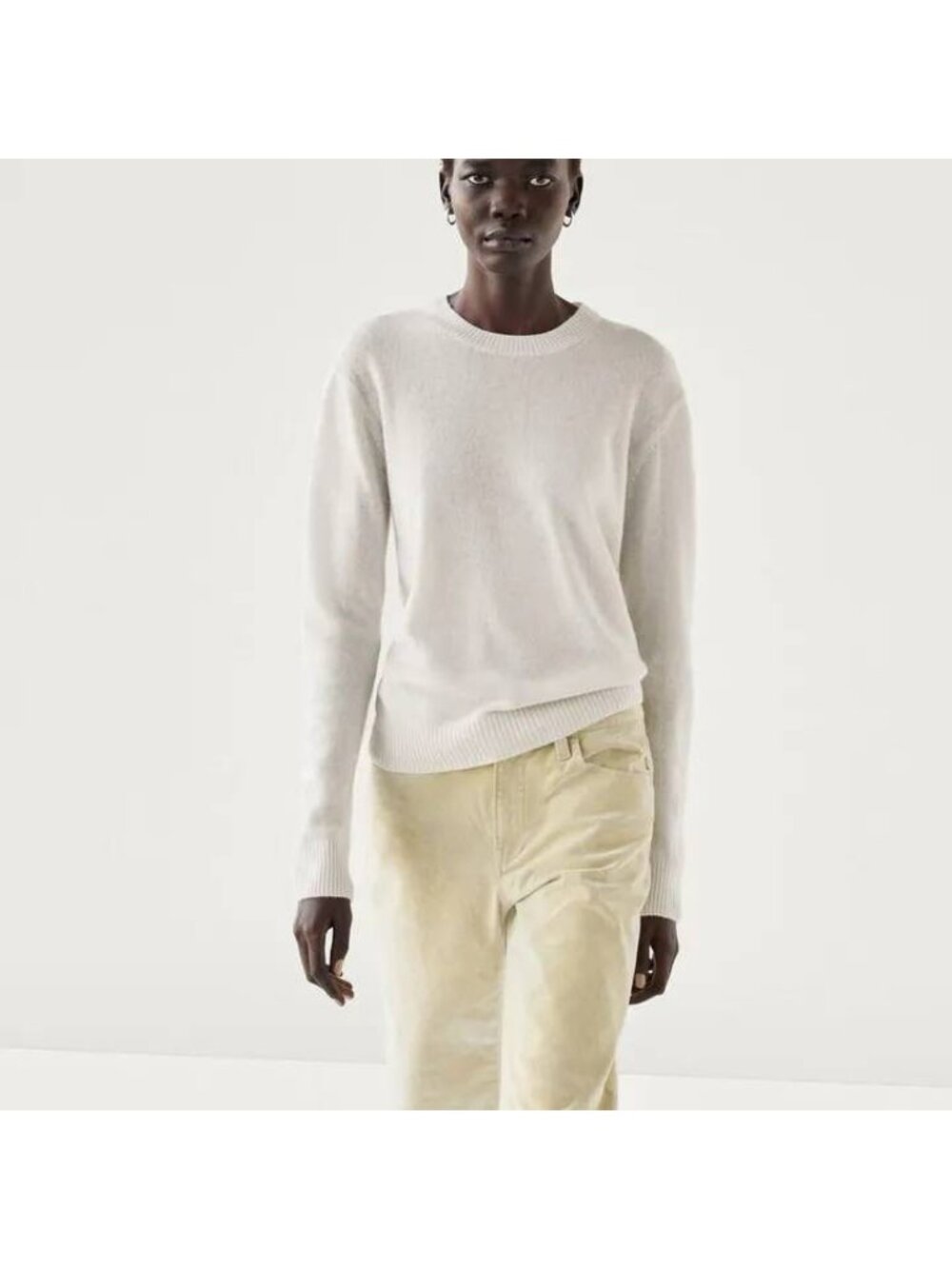 Massimo Dutti Womens Cashmere Sweater Knit Small S Off white 5690/635 NWT